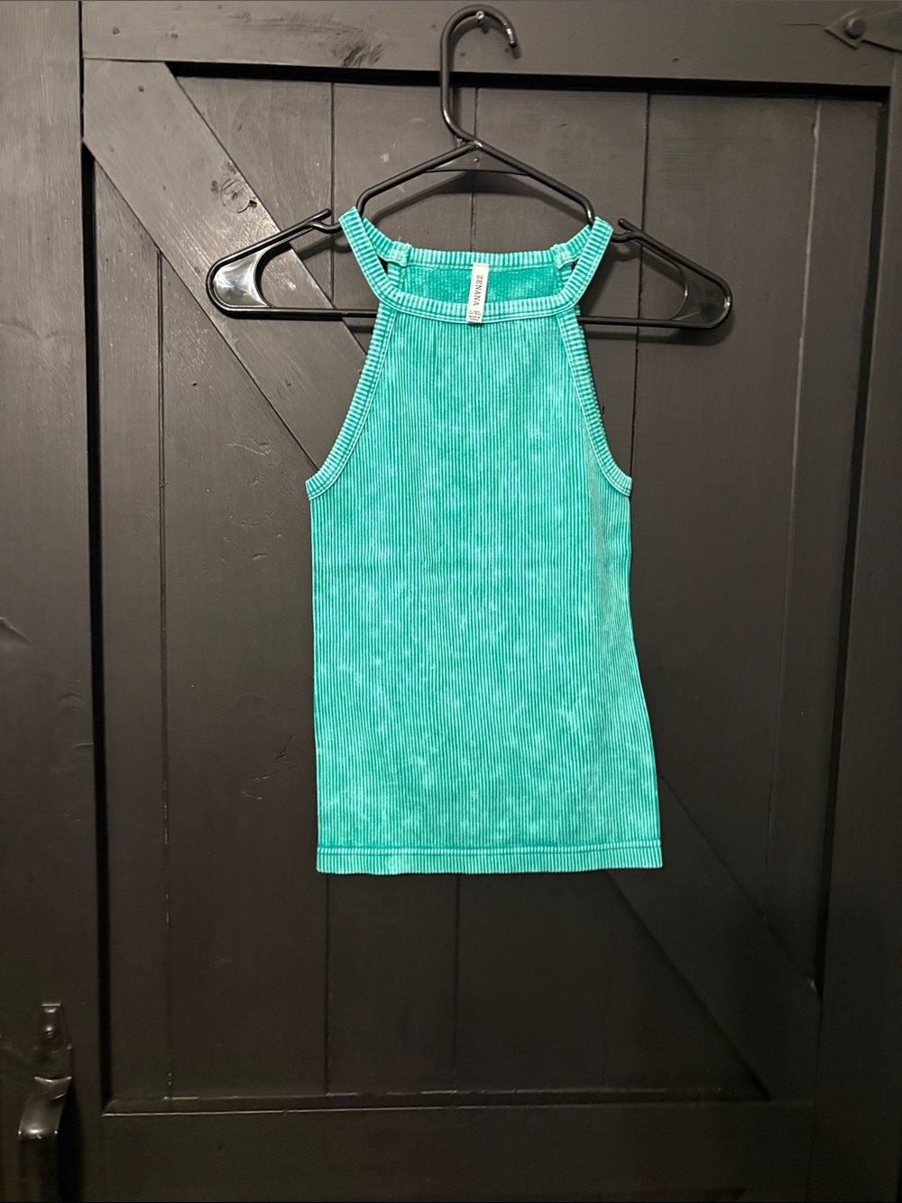 Zenana Outfitters Teal Ribbed Halter Tank